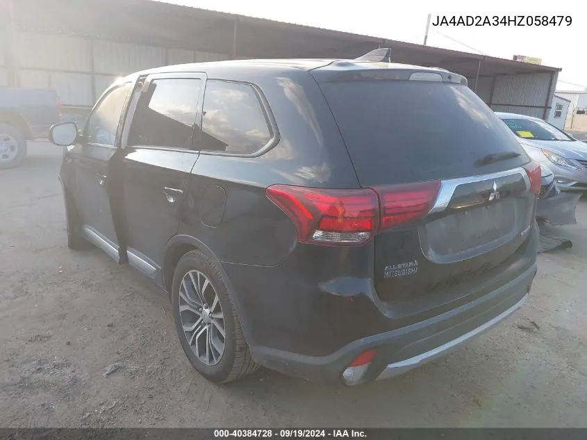 JA4AD2A34HZ058479 2017 Mitsubishi Outlander Es