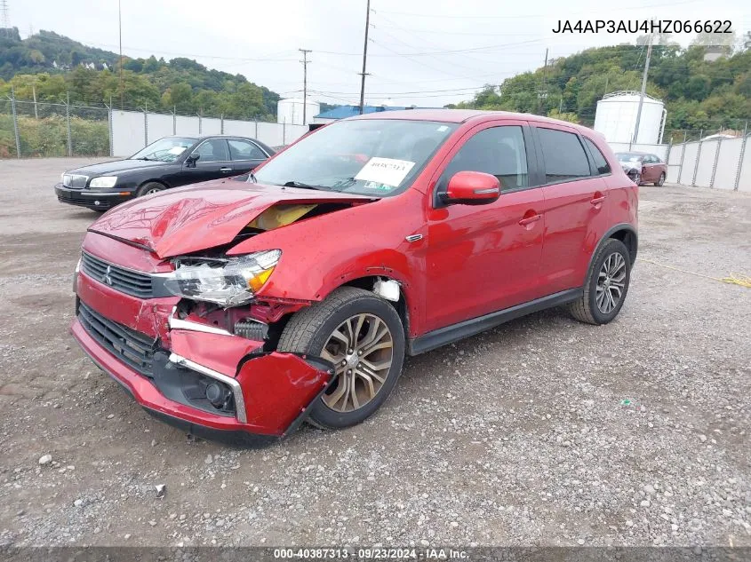 2017 Mitsubishi Outlander Sport 2.0 Es VIN: JA4AP3AU4HZ066622 Lot: 40387313