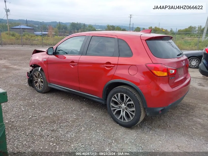 2017 Mitsubishi Outlander Sport 2.0 Es VIN: JA4AP3AU4HZ066622 Lot: 40387313