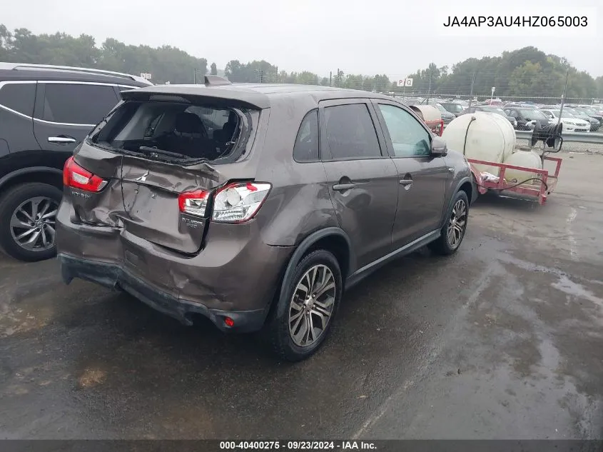 JA4AP3AU4HZ065003 2017 Mitsubishi Outlander Sport 2.0 Es