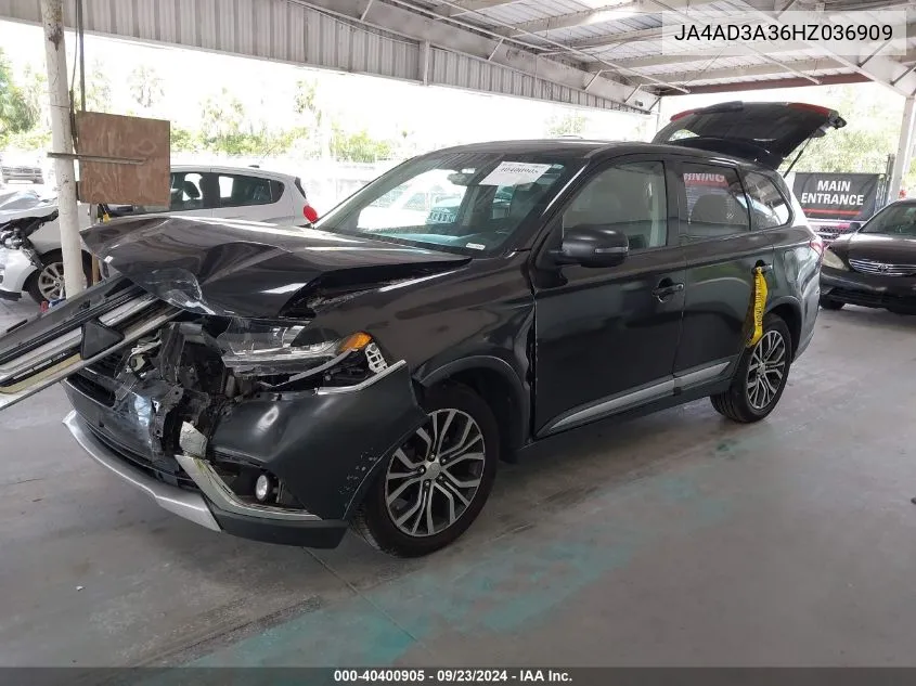 2017 Mitsubishi Outlander Se/Sel VIN: JA4AD3A36HZ036909 Lot: 40400905