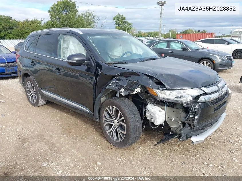 2017 Mitsubishi Outlander Se/Sel VIN: JA4AZ3A35HZ028852 Lot: 40418835