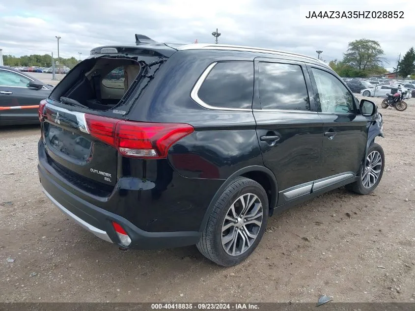 2017 Mitsubishi Outlander Se/Sel VIN: JA4AZ3A35HZ028852 Lot: 40418835