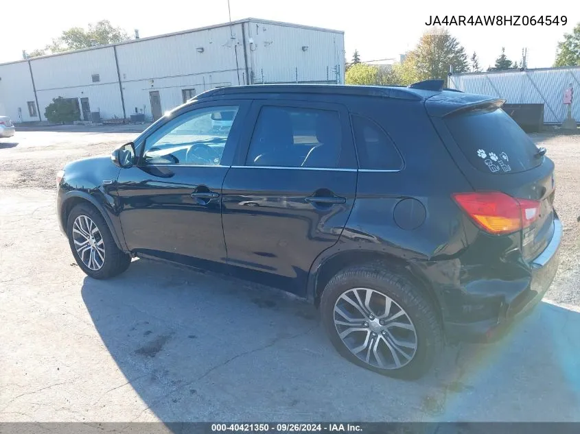 2017 Mitsubishi Outlander Sport 2.4 Gt VIN: JA4AR4AW8HZ064549 Lot: 40421350