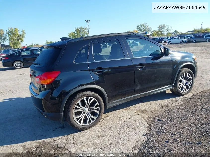 2017 Mitsubishi Outlander Sport 2.4 Gt VIN: JA4AR4AW8HZ064549 Lot: 40421350