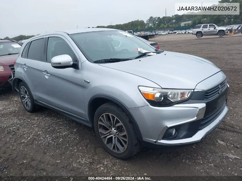 2017 Mitsubishi Outlander Sport 2.4 Se VIN: JA4AR3AW4HZ020672 Lot: 40424484