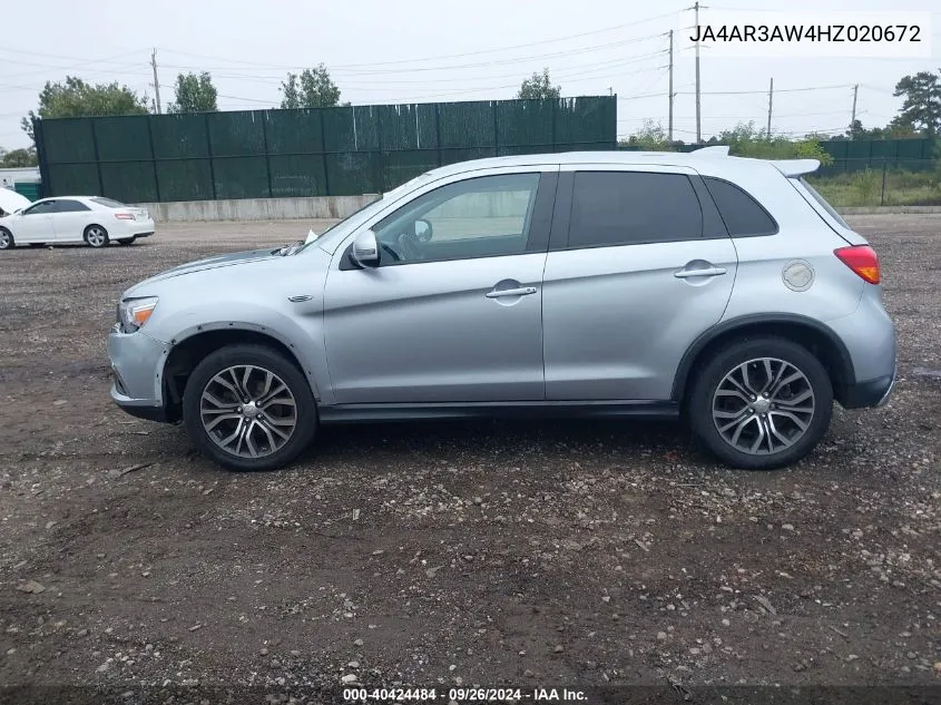 2017 Mitsubishi Outlander Sport 2.4 Se VIN: JA4AR3AW4HZ020672 Lot: 40424484