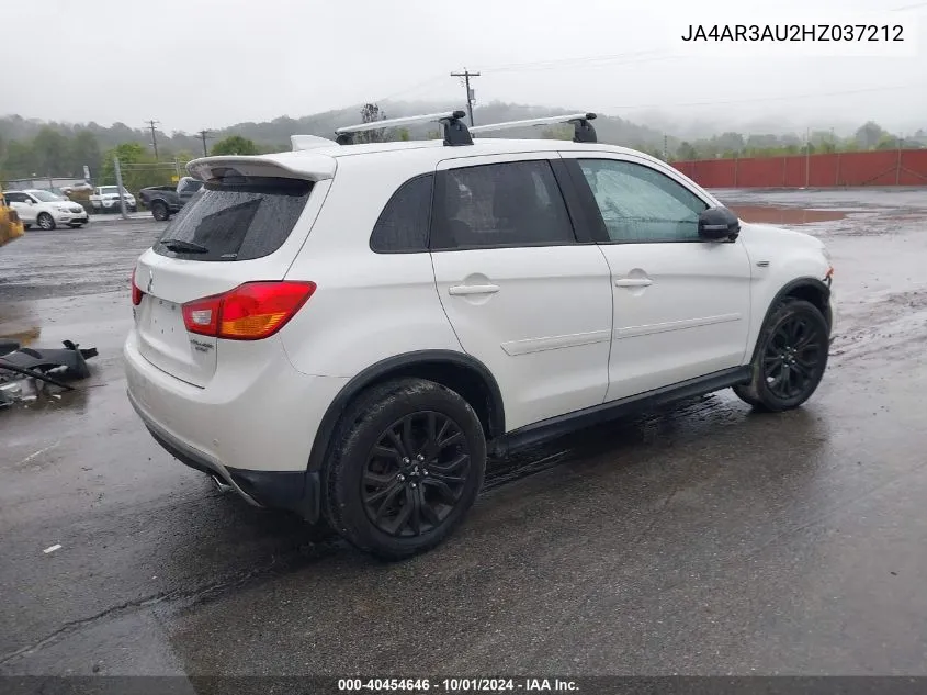 JA4AR3AU2HZ037212 2017 Mitsubishi Outlander Sport Es/Se