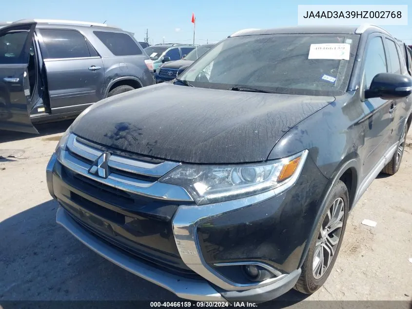 JA4AD3A39HZ002768 2017 Mitsubishi Outlander Se/Sel