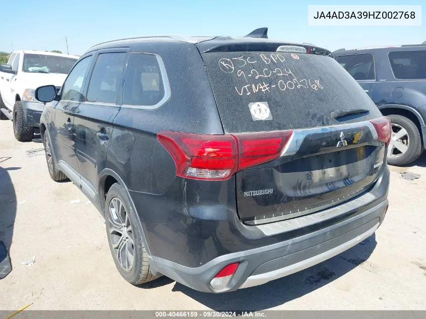 JA4AD3A39HZ002768 2017 Mitsubishi Outlander Se/Sel