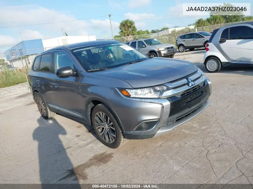 2017 Mitsubishi Outlander Es VIN: JA4AD2A37HZ023046 Lot: 40472155