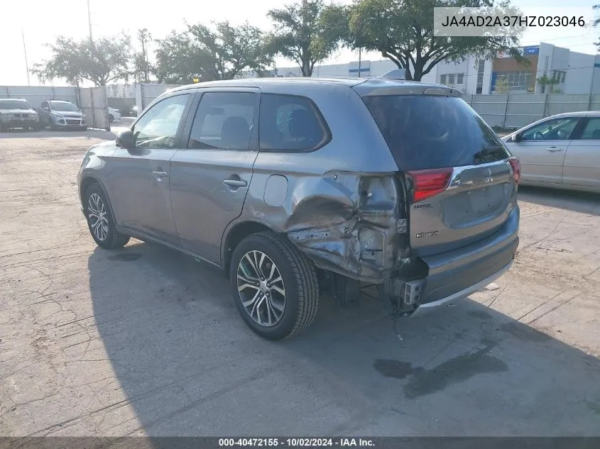 2017 Mitsubishi Outlander Es VIN: JA4AD2A37HZ023046 Lot: 40472155