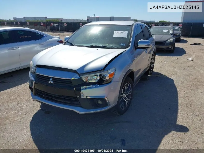 2017 Mitsubishi Outlander Sport Es/Se VIN: JA4AP3AU0HZ025145 Lot: 40473109