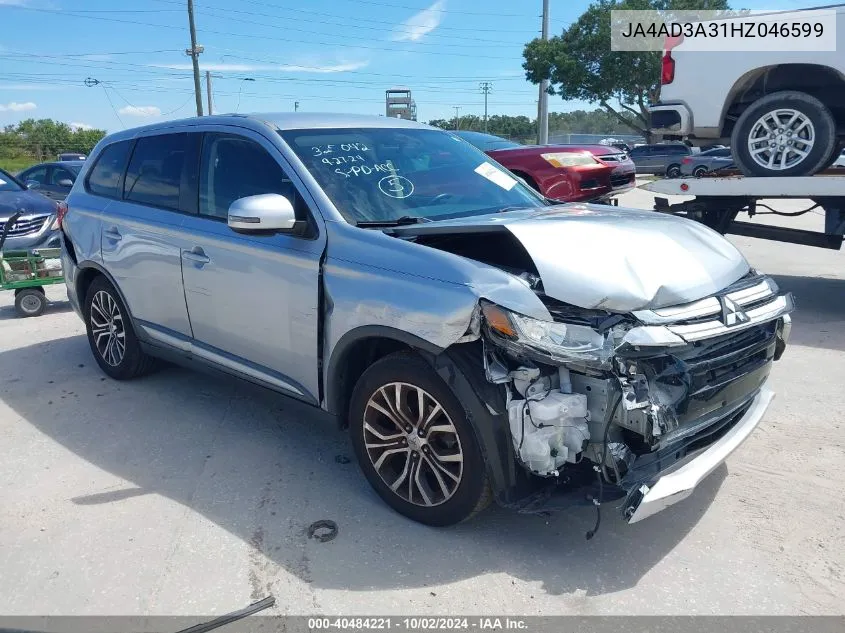 2017 Mitsubishi Outlander Se/Sel VIN: JA4AD3A31HZ046599 Lot: 40484221