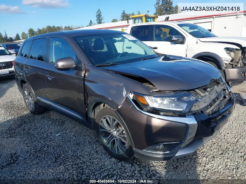 2017 Mitsubishi Outlander Se VIN: JA4AZ3A3XHZ041418 Lot: 40485694