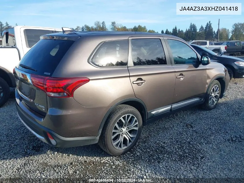 JA4AZ3A3XHZ041418 2017 Mitsubishi Outlander Se