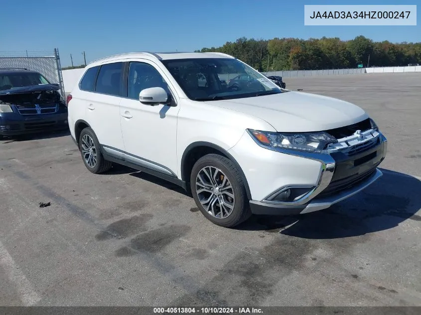 2017 Mitsubishi Outlander Se/Sel VIN: JA4AD3A34HZ000247 Lot: 40513804