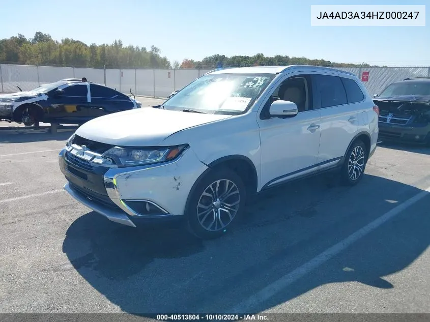 2017 Mitsubishi Outlander Se/Sel VIN: JA4AD3A34HZ000247 Lot: 40513804