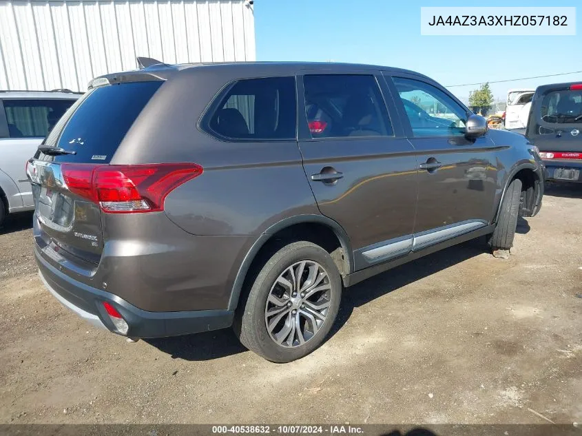 2017 Mitsubishi Outlander Se VIN: JA4AZ3A3XHZ057182 Lot: 40538632