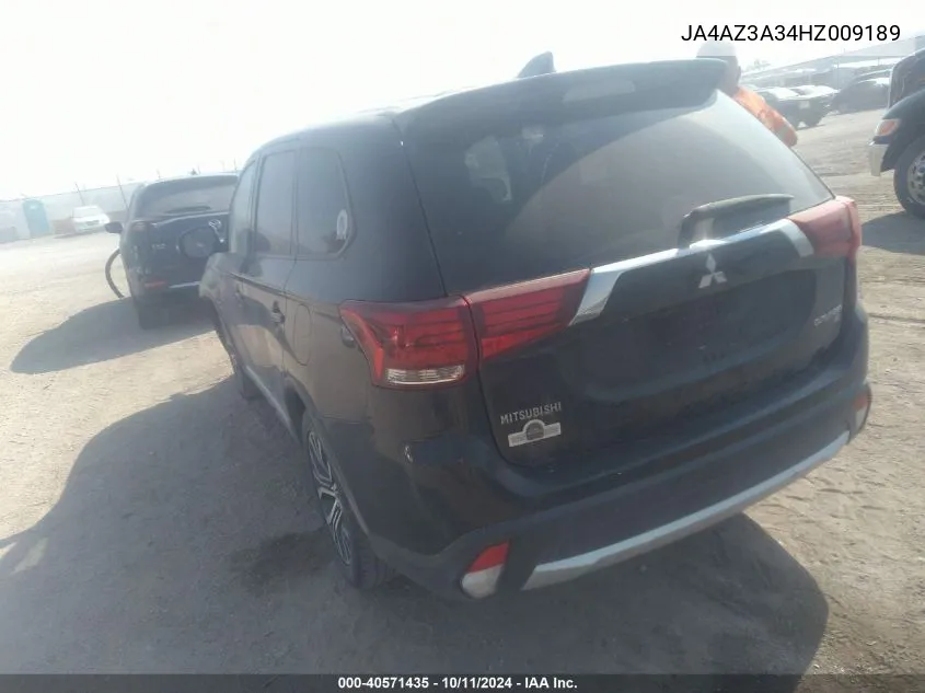 2017 Mitsubishi Outlander Se/Sel VIN: JA4AZ3A34HZ009189 Lot: 40571435