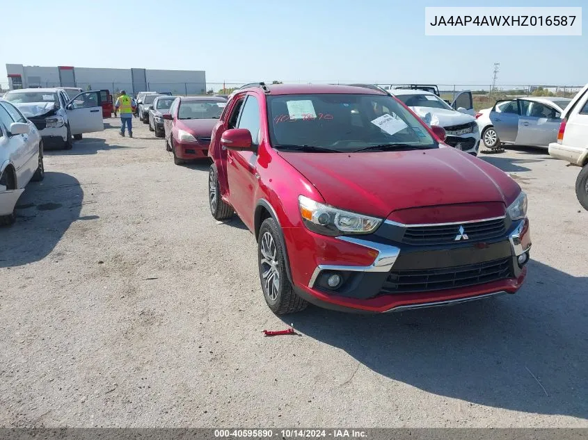 2017 Mitsubishi Outlander Sport 2.4 Sel VIN: JA4AP4AWXHZ016587 Lot: 40595890