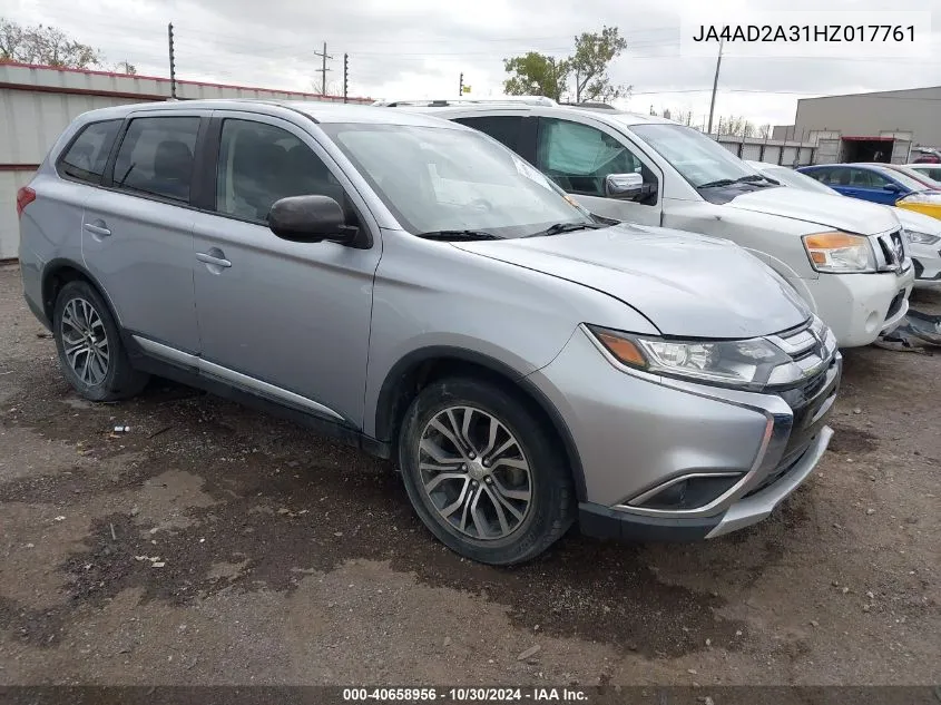 2017 Mitsubishi Outlander Es VIN: JA4AD2A31HZ017761 Lot: 40658956