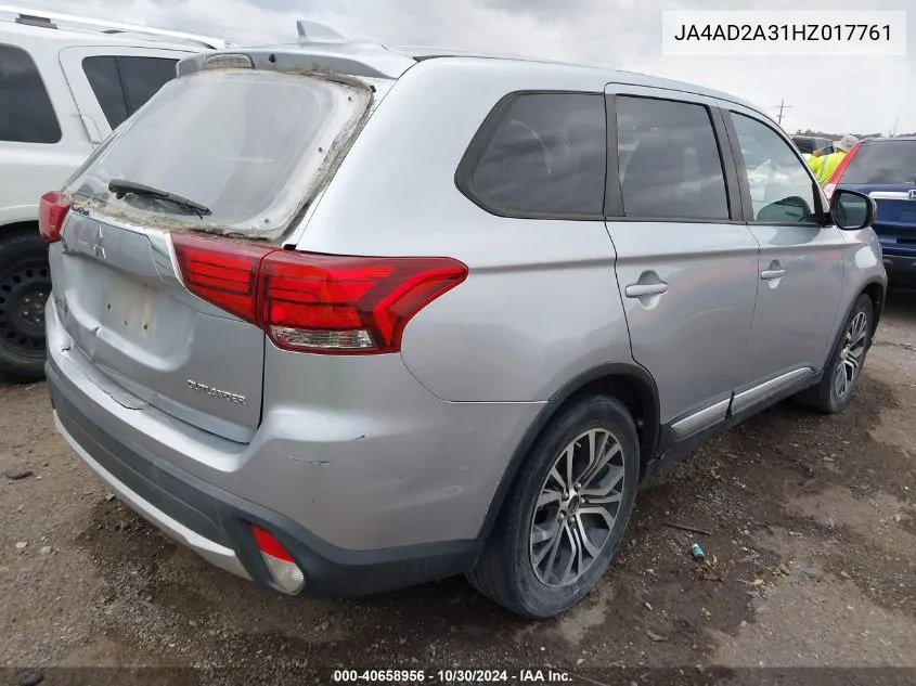 JA4AD2A31HZ017761 2017 Mitsubishi Outlander Es