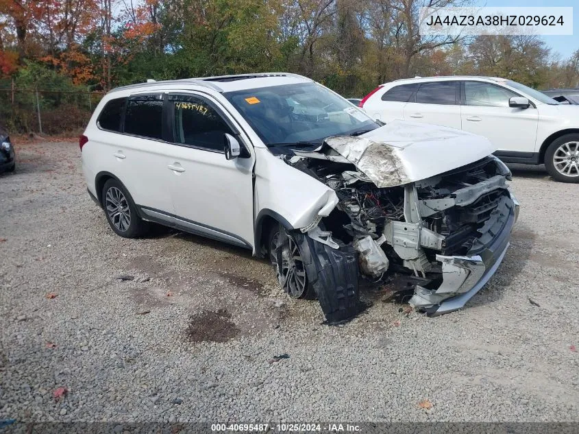 2017 Mitsubishi Outlander Sel VIN: JA4AZ3A38HZ029624 Lot: 40695487