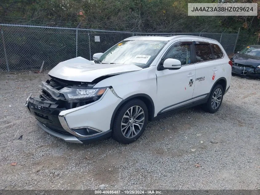 2017 Mitsubishi Outlander Sel VIN: JA4AZ3A38HZ029624 Lot: 40695487