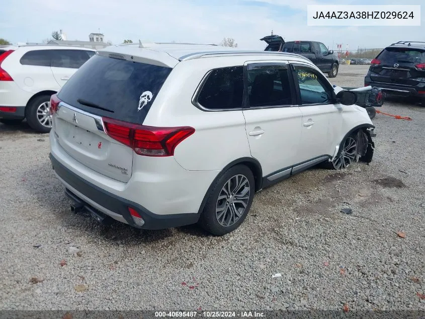 2017 Mitsubishi Outlander Sel VIN: JA4AZ3A38HZ029624 Lot: 40695487