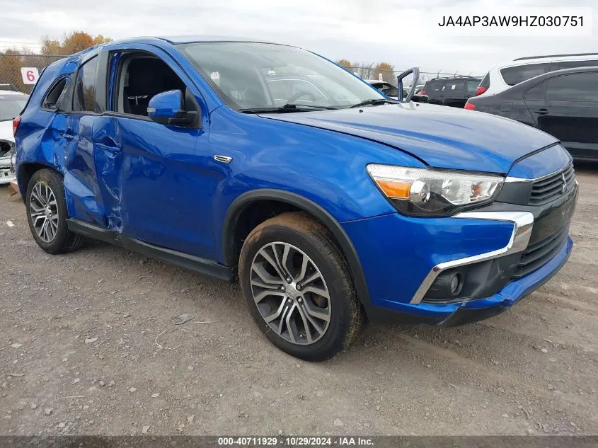 2017 Mitsubishi Outlander Sport 2.4 Se VIN: JA4AP3AW9HZ030751 Lot: 40711929