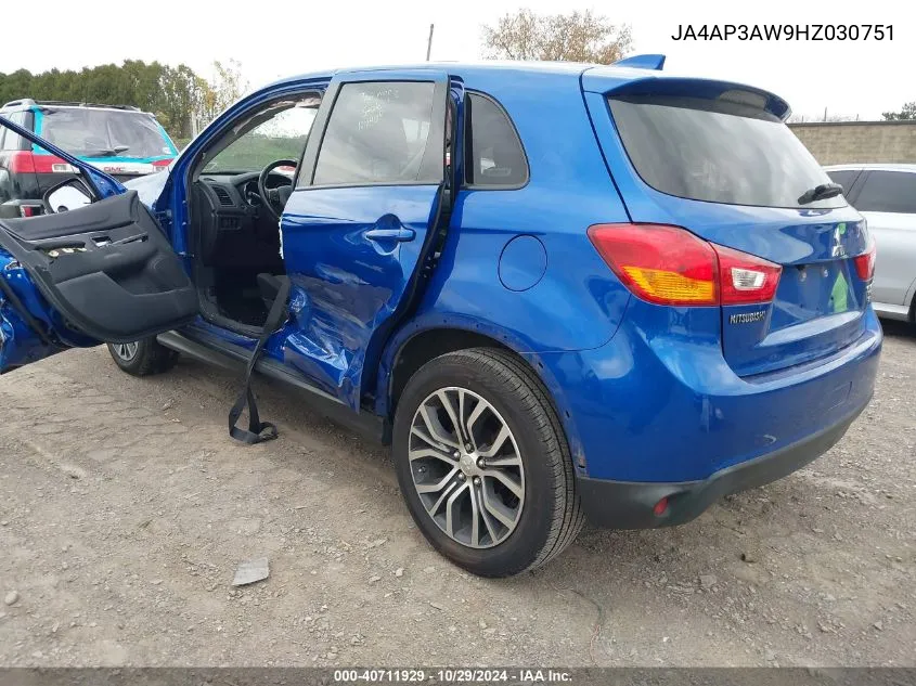 2017 Mitsubishi Outlander Sport 2.4 Se VIN: JA4AP3AW9HZ030751 Lot: 40711929