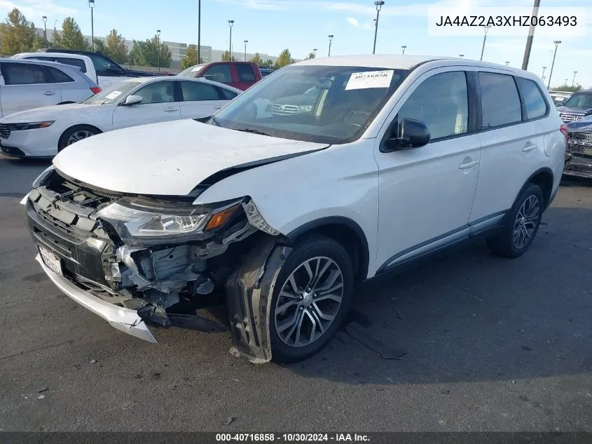 2017 Mitsubishi Outlander Es VIN: JA4AZ2A3XHZ063493 Lot: 40716858