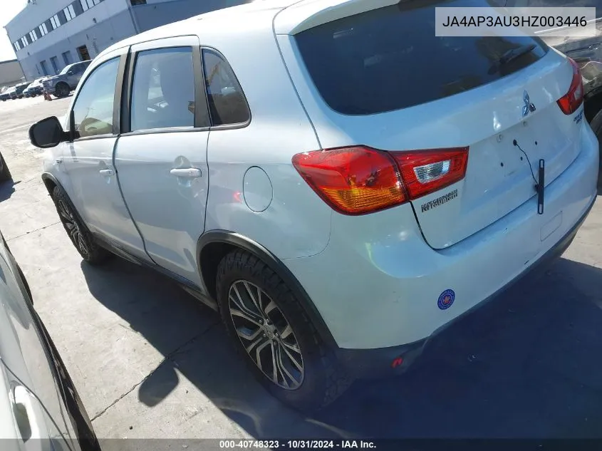 2017 Mitsubishi Outlander Sport 2.0 Es/2.0 Le VIN: JA4AP3AU3HZ003446 Lot: 40748323