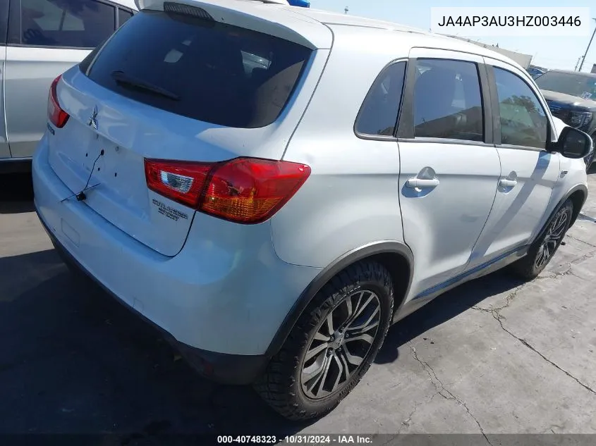 2017 Mitsubishi Outlander Sport 2.0 Es/2.0 Le VIN: JA4AP3AU3HZ003446 Lot: 40748323