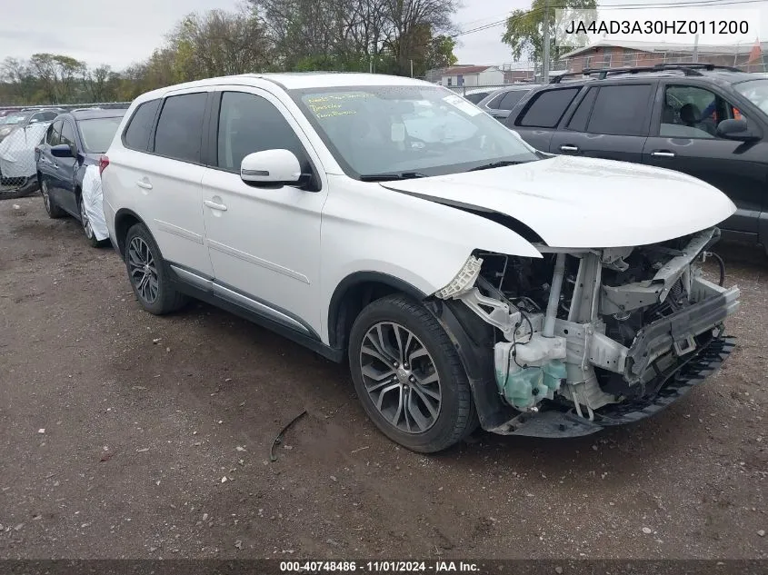 2017 Mitsubishi Outlander Se VIN: JA4AD3A30HZ011200 Lot: 40748486