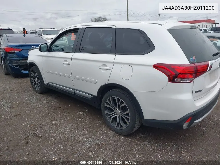 2017 Mitsubishi Outlander Se VIN: JA4AD3A30HZ011200 Lot: 40748486