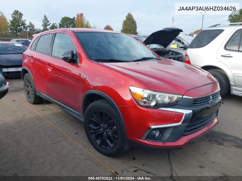 2017 Mitsubishi Outlander Sport 2.0 Le VIN: JA4AP3AU6HZ034626 Lot: 40752822