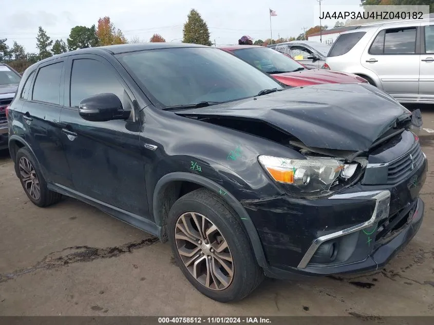 2017 Mitsubishi Outlander Sport 2.0 Es/2.0 Le VIN: JA4AP3AU4HZ040182 Lot: 40758512