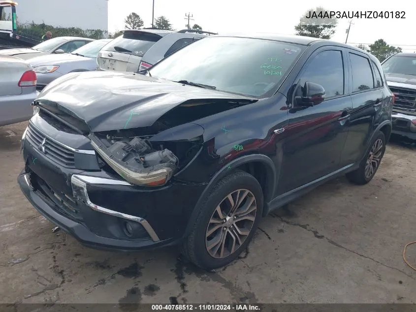 2017 Mitsubishi Outlander Sport 2.0 Es/2.0 Le VIN: JA4AP3AU4HZ040182 Lot: 40758512