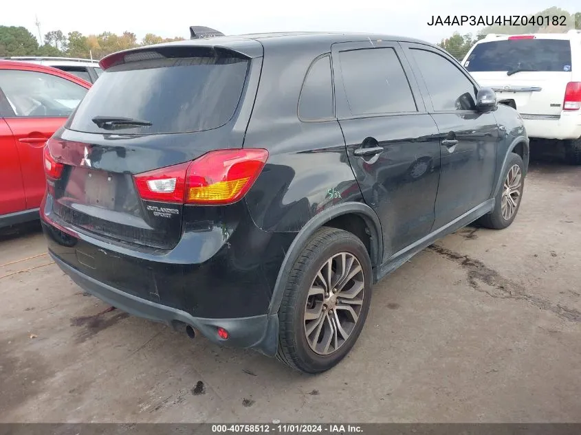 2017 Mitsubishi Outlander Sport 2.0 Es/2.0 Le VIN: JA4AP3AU4HZ040182 Lot: 40758512