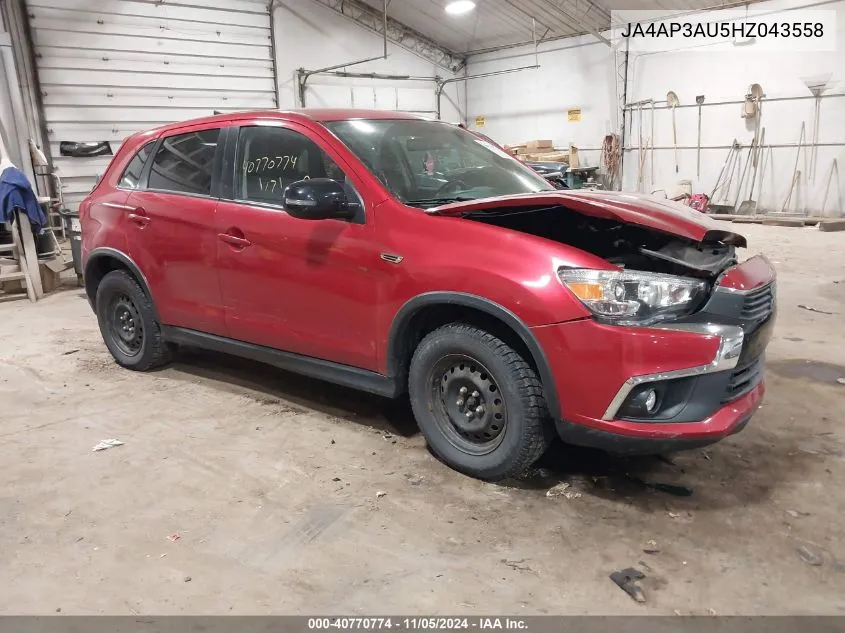 2017 Mitsubishi Outlander Sport 2.0 Es/2.0 Le VIN: JA4AP3AU5HZ043558 Lot: 40770774