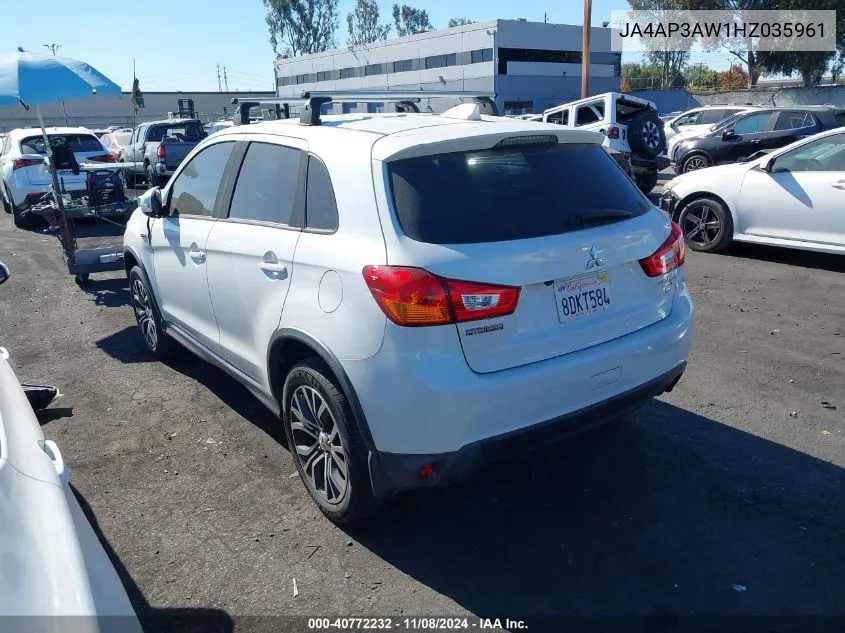 2017 Mitsubishi Outlander Sport 2.4 Se VIN: JA4AP3AW1HZ035961 Lot: 40772232