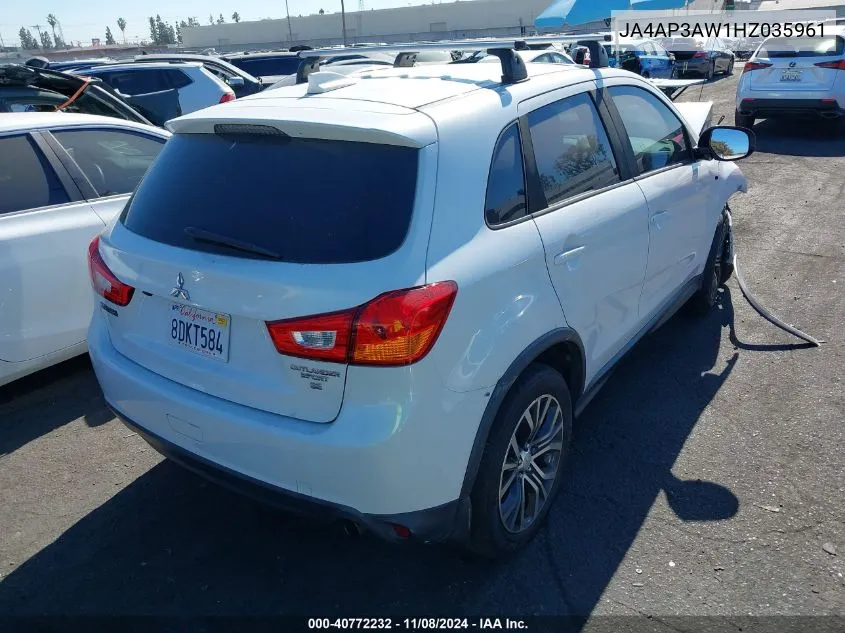 2017 Mitsubishi Outlander Sport 2.4 Se VIN: JA4AP3AW1HZ035961 Lot: 40772232