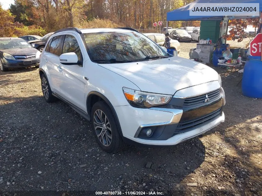 2017 Mitsubishi Outlander Sport 2.4 Sel VIN: JA4AR4AW8HZ024004 Lot: 40780738