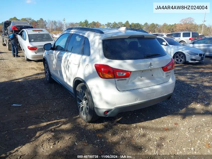 2017 Mitsubishi Outlander Sport 2.4 Sel VIN: JA4AR4AW8HZ024004 Lot: 40780738