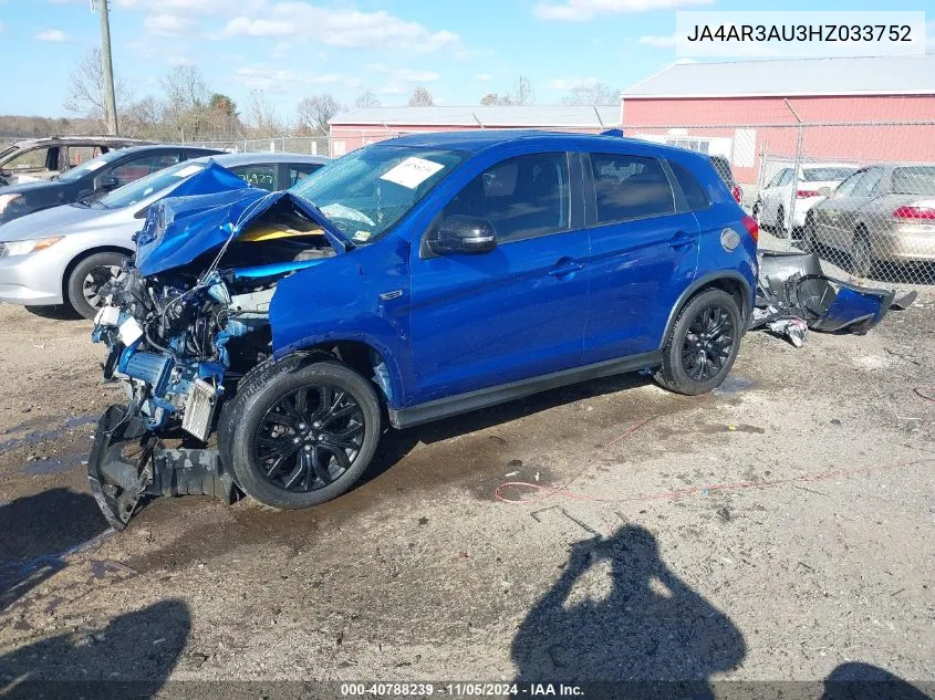 2017 Mitsubishi Outlander Sport 2.0 Es/2.0 Le VIN: JA4AR3AU3HZ033752 Lot: 40788239