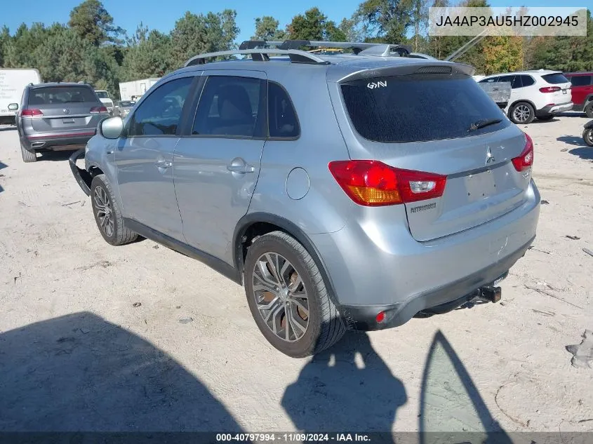 2017 Mitsubishi Outlander Sport 2.0 Es VIN: JA4AP3AU5HZ002945 Lot: 40797994