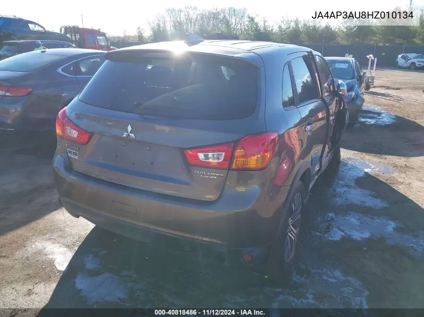 2017 Mitsubishi Outlander Sport 2.0 Es VIN: JA4AP3AU8HZ010134 Lot: 40818486