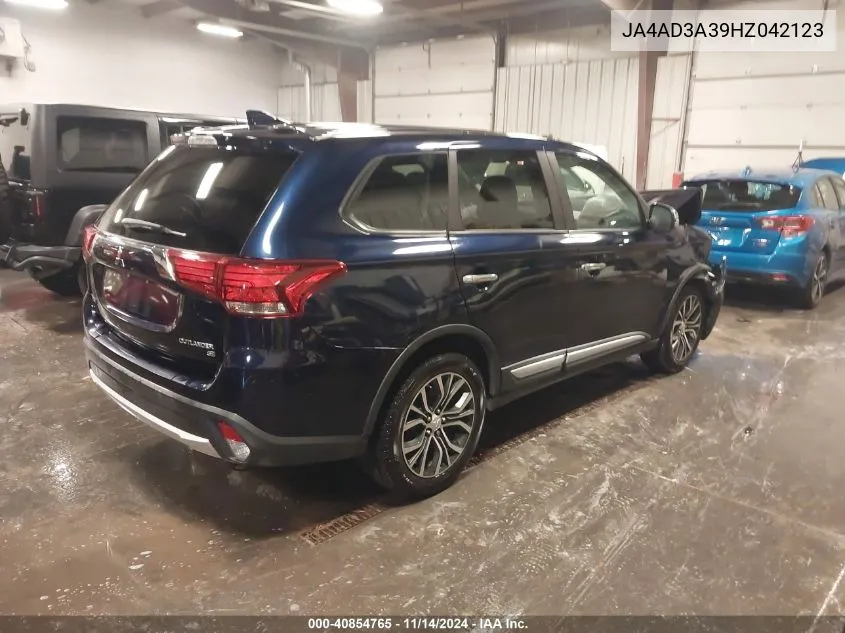 2017 Mitsubishi Outlander Se VIN: JA4AD3A39HZ042123 Lot: 40854765